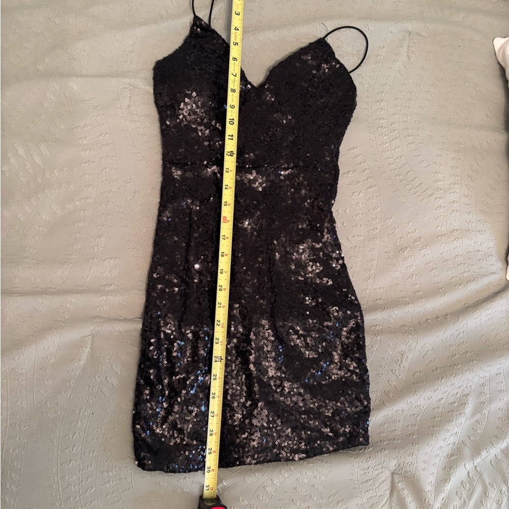Mind Code Black Sequin Mini Dress - image 8